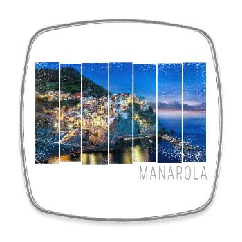 Manarola Cinque Terre La Spezia in Italien Design - Viereckiger Kühlschrankmagnet - Weiß - Vorne
