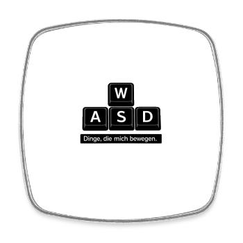 PC Keyboard Dinge die mich bewegen W A S D - Viereckiger Kühlschrankmagnet - Weiß - Vorne