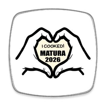 Graduation from high school in 2026 in cooking - Square fridge magnet - white - Front