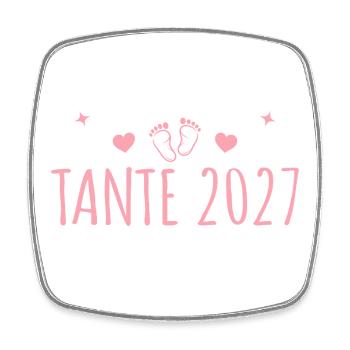 Schwangerschaft Verkünden Tante 2027 - Viereckiger Kühlschrankmagnet - Weiß - Vorne