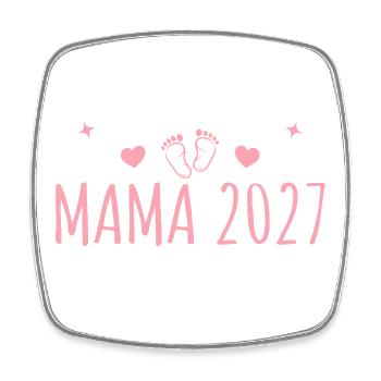 Schwangerschaft Verkünden Mama 2027 - Viereckiger Kühlschrankmagnet - Weiß - Vorne