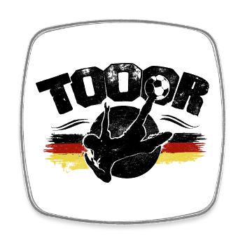 Deutsche Flagge graffiti Kunst Fussball - Viereckiger Kühlschrankmagnet - Weiß - Vorne