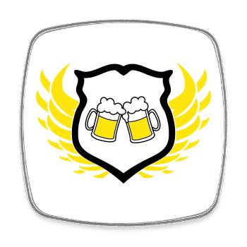 bier_wappen - Viereckiger Kühlschrankmagnet - Weiß - Vorne