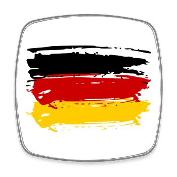 DEUTSCHLAND GERMANY EUROPA DEUTSCHE SPORT FAN - Viereckiger Kühlschrankmagnet - Weiß - Vorne