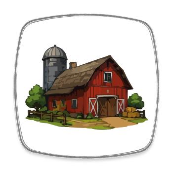 Style vintage de la grange rouge - Magnet carré - blanc - Devant