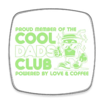 Club des papas cool - Cadeau de fête des pères papa papa - Magnet carré - blanc - Devant