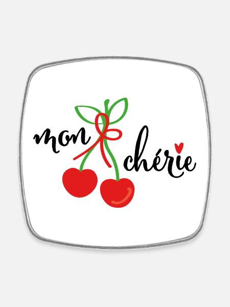 mon cherie - Viereckiger Kühlschrankmagnet - Weiß