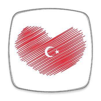 TÜRKEI TÜRKIYE TÜRKISCHE Europa Sport Fan - Viereckiger Kühlschrankmagnet - Weiß - Vorne