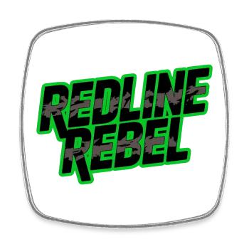 Redline Rebel Lettering Conception de la Voiture - Magnet carré - blanc - Devant