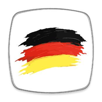 Germany Flag Brushstroke Germany Fan - Square fridge magnet - white - Front
