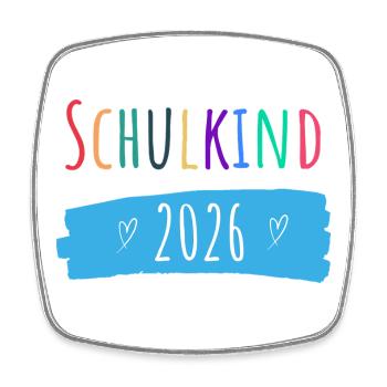 Schulkind 2026 - Viereckiger Kühlschrankmagnet - Weiß - Vorne