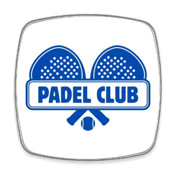 Emblème du club de padel - Magnet carré - blanc - Devant