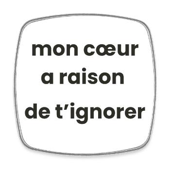 My heart is right to ignore - Square fridge magnet - white - Front