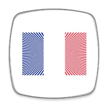 French Flag Ray Effect - Square fridge magnet - white - Front