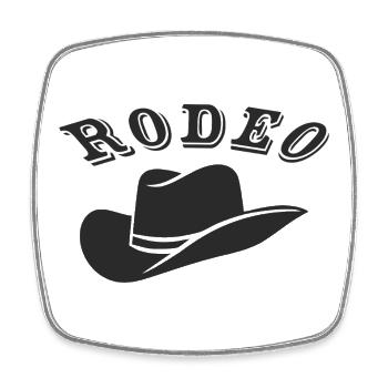 Rodeo Western Cowboy Hut - Viereckiger Kühlschrankmagnet - Weiß - Vorne