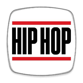 Bold and Simple Hip Hop logo - Square fridge magnet - white - Front