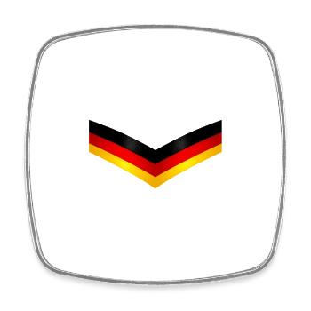 Flaggen V Kante SchwarzRotGold - Viereckiger Kühlschrankmagnet - Weiß - Vorne