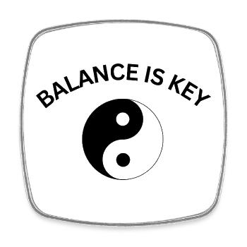 L’équilibre est essentiel - YinYang - Magnet carré - blanc - Devant
