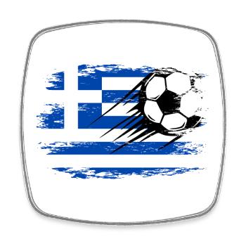 Greece flag football used - Square fridge magnet - white - Front
