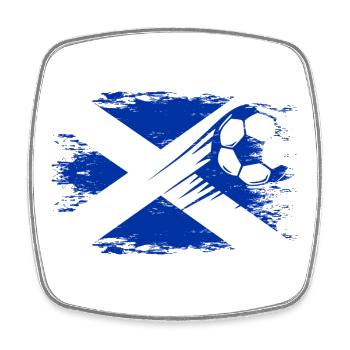 Schottland Flagge Fußball used blau - Viereckiger Kühlschrankmagnet - Weiß - Vorne