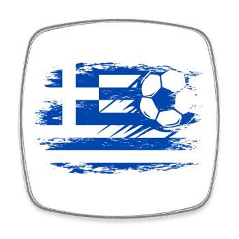 Griechenland Flagge Fußball used blau - Viereckiger Kühlschrankmagnet - Weiß - Vorne