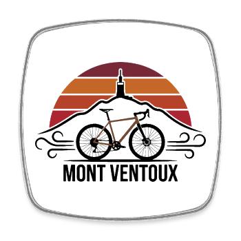 T-shirt rétro de cyclisme Mont Ventoux - Magnet carré - blanc - Devant
