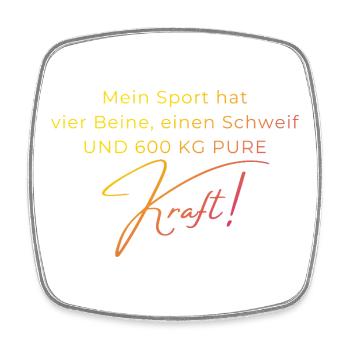 Voltigieren 600 kg Kraft – Pferdesport Geschenk - Viereckiger Kühlschrankmagnet - Weiß - Vorne