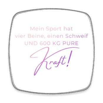 Voltigieren 600 kg Kraft – Pferdesport Geschenk - Viereckiger Kühlschrankmagnet - Weiß - Vorne