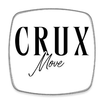 Lettrage Crux Move dans la conception moderne de l’escalade - Magnet carré - blanc - Devant