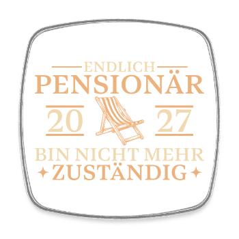 Endlich Pensionär 2027 Abschied Kollege - Viereckiger Kühlschrankmagnet - Weiß - Vorne
