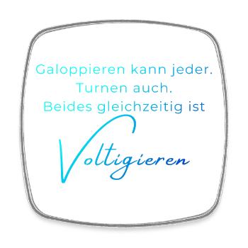 Voltigieren Spruch – Geschenk für Voltigierer - Viereckiger Kühlschrankmagnet - Weiß - Vorne