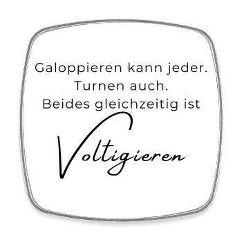 Voltigieren Spruch – Geschenk für Voltigierer - Viereckiger Kühlschrankmagnet - Weiß - Vorne