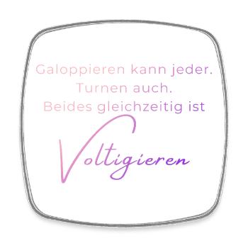 Voltigieren Spruch – Geschenk für Voltigierer - Viereckiger Kühlschrankmagnet - Weiß - Vorne
