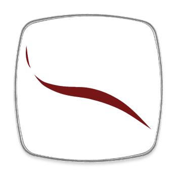 Abstract Fluid Wave Minimalist Dark Red Curvaceous - Square fridge magnet - white - Front