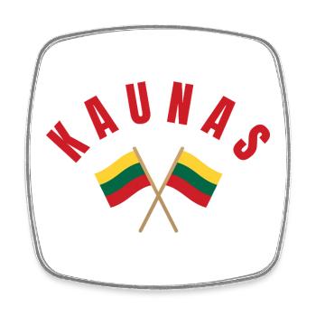 Drapeaux lituaniens de Kaunas - Magnet carré - blanc - Devant