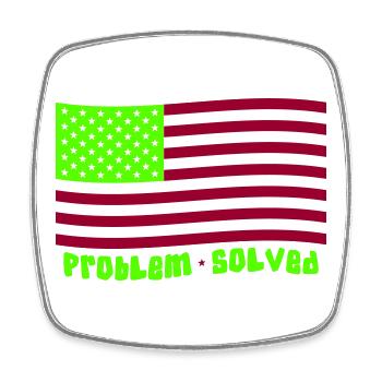 Problem Solved - Square fridge magnet - white - Front