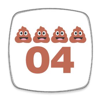 KACKHAUFEN 04, SCHEISSE 04, NRW, RUHRGEBIET - Magnet carré - blanc - Devant