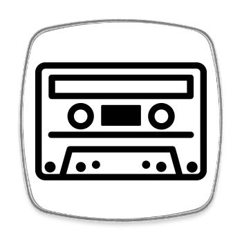 Music cassette - Square fridge magnet - white - Front