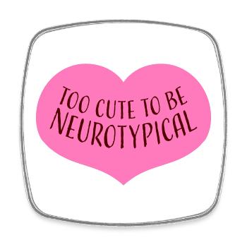 Too Cute To Be Neurotypical Lustig Autismus Logo - Viereckiger Kühlschrankmagnet - Weiß - Vorne