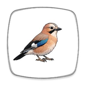 Jay Bird - Magnet carré - blanc - Devant