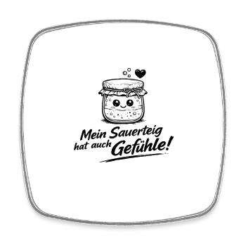 Sauerteig Gefühlsfreude - Viereckiger Kühlschrankmagnet - Weiß - Vorne