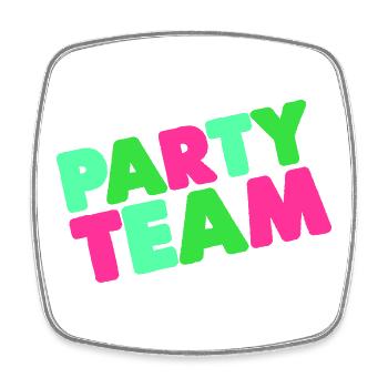 Party Team Neon : Mot-mot aux couleurs vives - Magnet carré - blanc - Devant