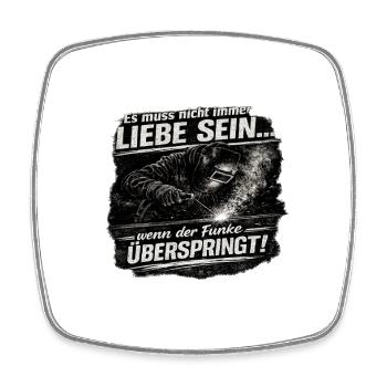 Funke Überspringt Stahl Schweißen Liebe - Viereckiger Kühlschrankmagnet - Weiß - Vorne