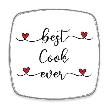 Meilleur cuisinier de tous les temps, Heart - Magnet carré - blanc - Devant