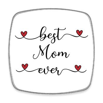 Mom Heart Gift - Square fridge magnet - white - Front