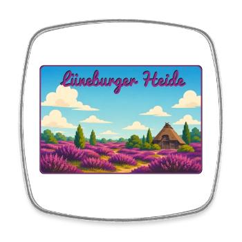 Lüneburger Heide - Viereckiger Kühlschrankmagnet - Weiß - Vorne