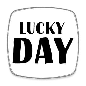 lucky day - Square fridge magnet - white - Front
