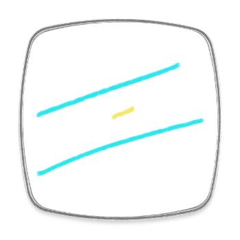 Trait tricolore abstrait - Magnet carré - blanc - Devant