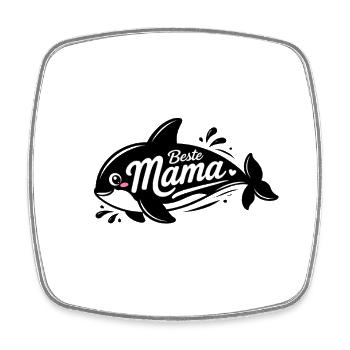 Beste Mama Fischdesign - Viereckiger Kühlschrankmagnet - Weiß - Vorne