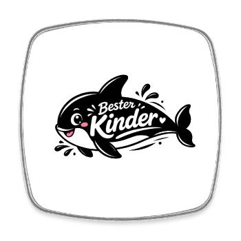 Bester Kinder Stil Hai - Viereckiger Kühlschrankmagnet - Weiß - Vorne